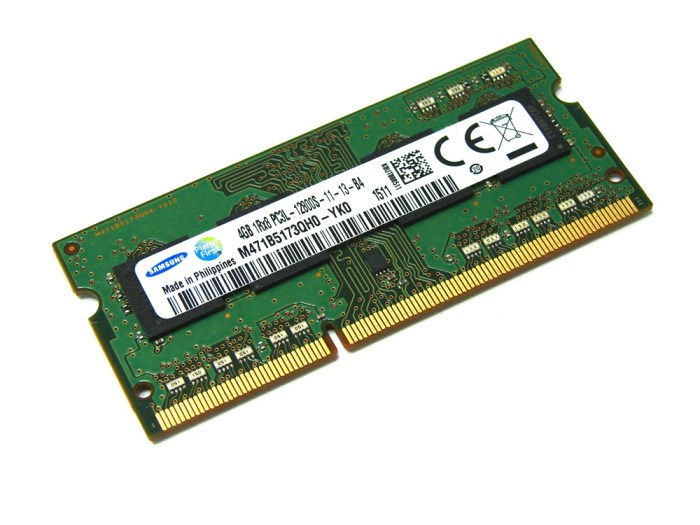 Samsung 4gb 1rx8 pc3l 12800s 11 13 b4 specification