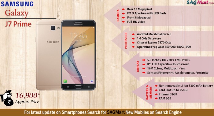 J7 prime samsung galaxy specification specs infographic sagmart price